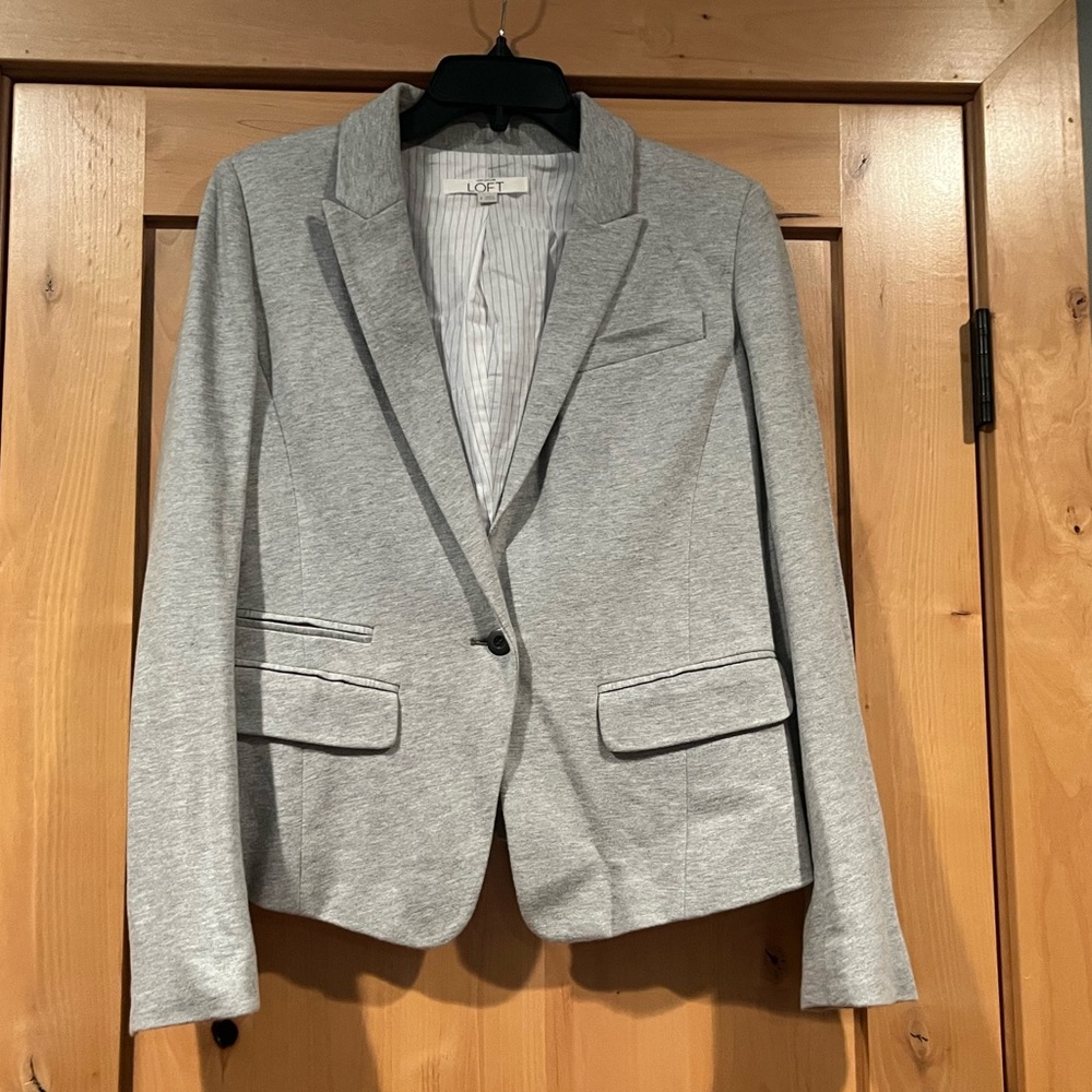 LOFT - Sweatshirt Blazer with Structured Shoulders and Notched Lapels, Size: 6